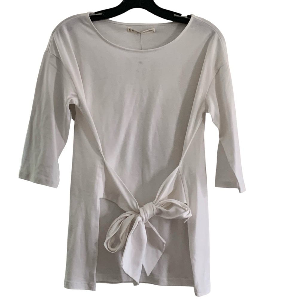 NWT Peruvian Connection Tie-Front White Pima Cotton Monique Tunic Top Small